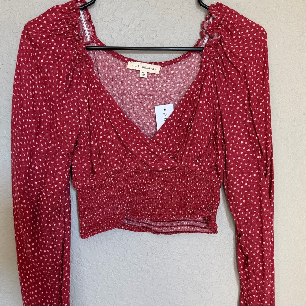 Pacsun LA Hearts cropped long sleeve